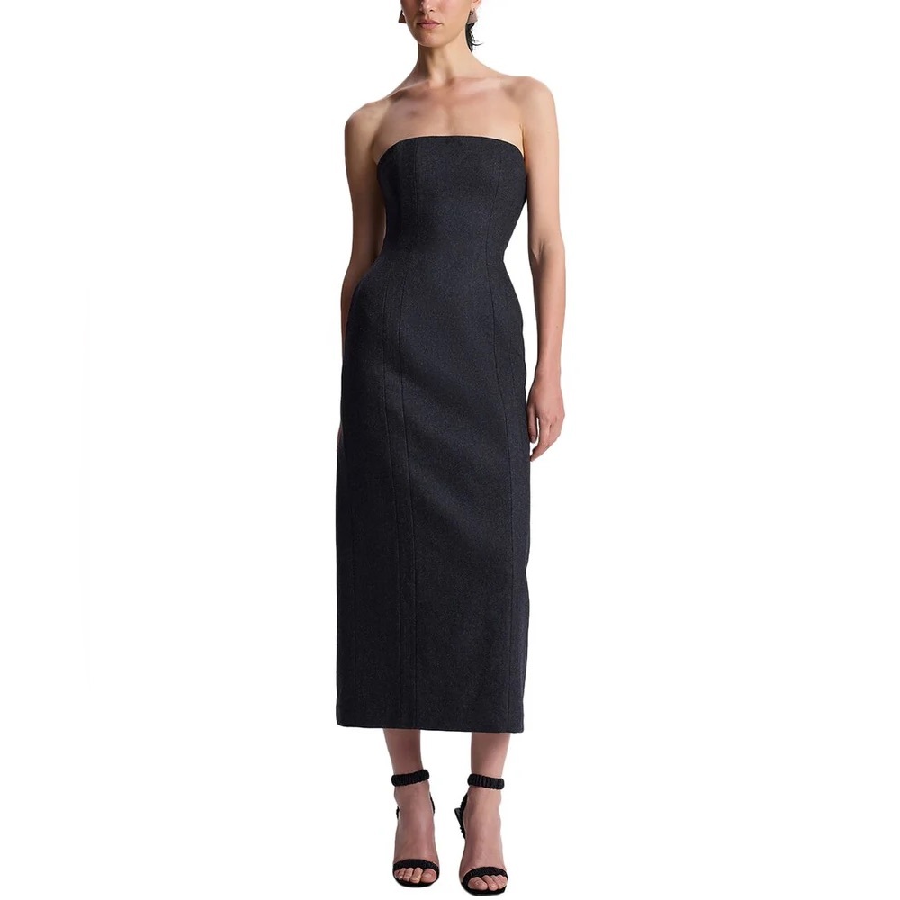 A.L.C. Elizabeth wool & cashmere-blend strapless dress in grey NWT size 12